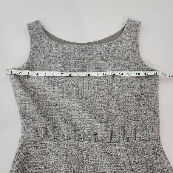 Escada New Wool Silk Blend Gray Tweed Sleeveless‎ Pleated Bodice Sheath Dress 38 - Picture 11 of 11